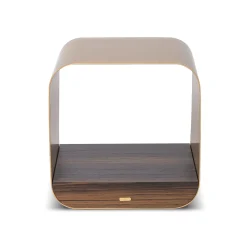 FROMM. Side Tables<Tawla Gold Metal Side Table with Wooden Base