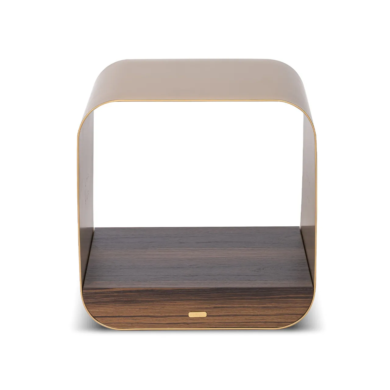 FROMM. Side Tables<Tawla Gold Metal Side Table with Wooden Base