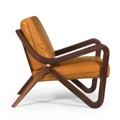 Borzalino Lounge Chairs<Taylor Orange Leather Upholstered Lounge Chair