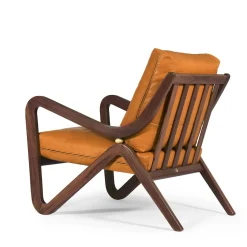 Borzalino Lounge Chairs<Taylor Orange Leather Upholstered Lounge Chair