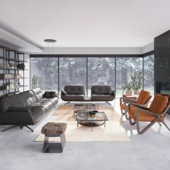 Borzalino Lounge Chairs<Taylor Orange Leather Upholstered Lounge Chair