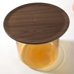 Durame Side Tables<Tea Amber/Walnut Side Table