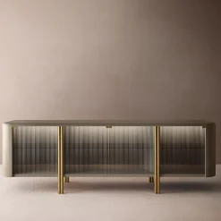 Casamilano Sideboards Buffets<Tecla Glass And Metal Sideboard by Marco Boga