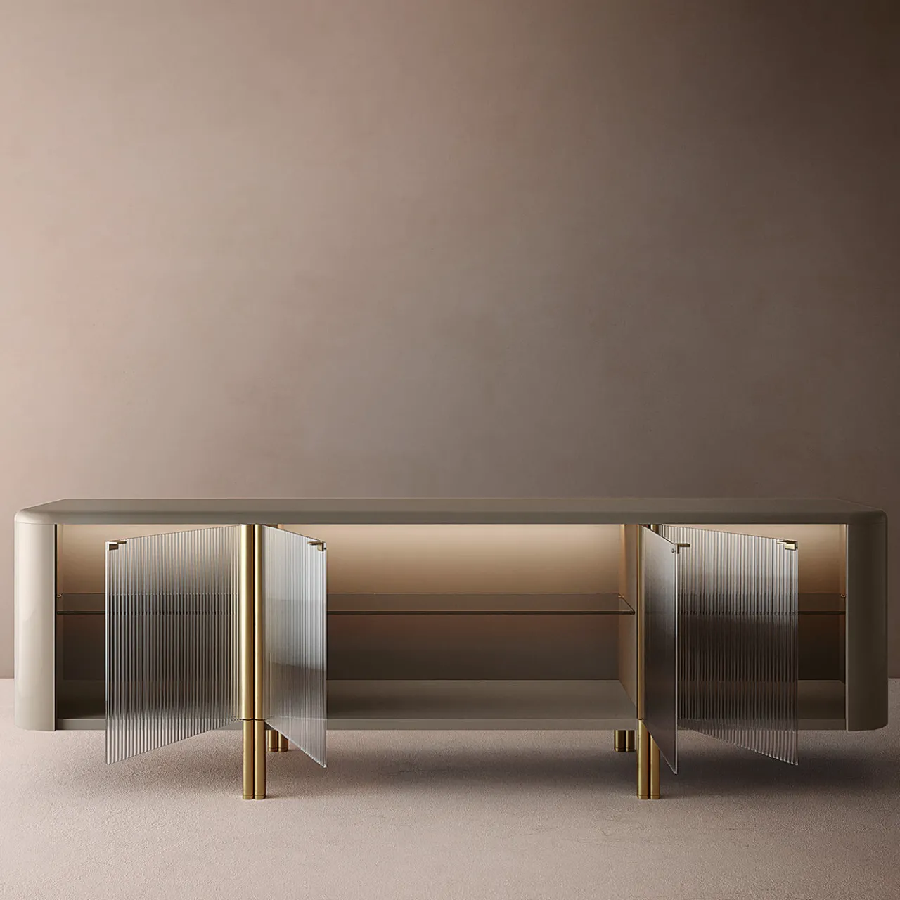 Casamilano Sideboards Buffets<Tecla Glass And Metal Sideboard by Marco Boga