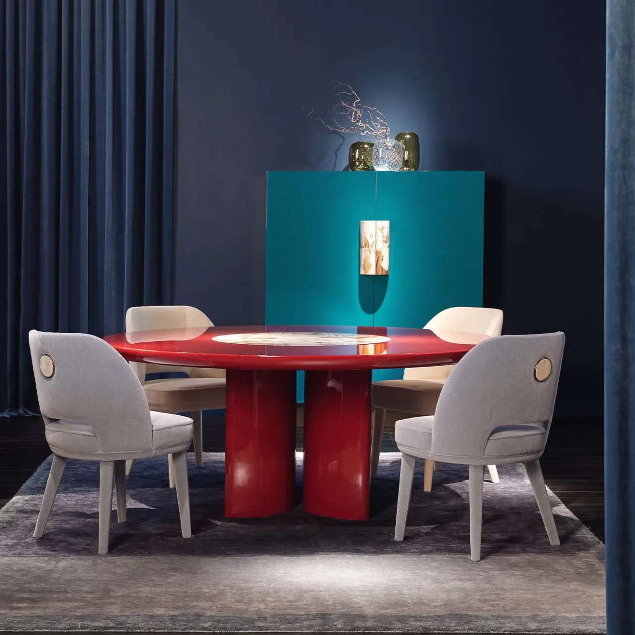 Arcahorn Dining Tables<Tecla Round Red Dining Table
