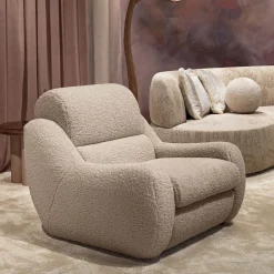 Chiara Provasi Armchairs<Teddy Beige Boucle Fabric Armchair