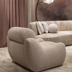 Chiara Provasi Armchairs<Teddy Beige Boucle Fabric Armchair
