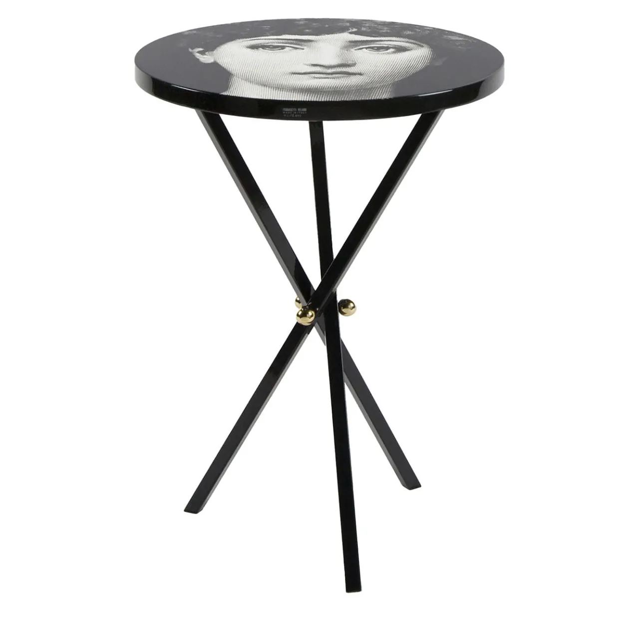 Fornasetti Side Tables<Tema e Variazioni n.1 Black Side Table