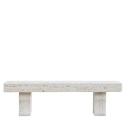 Veltha Outdoor Stone Design Outdoor Sofas & Benches<Tempore beige travertine stone outdoor bench