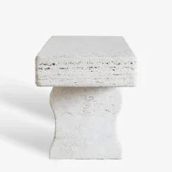 Veltha Outdoor Stone Design Outdoor Sofas & Benches<Tempore beige travertine stone outdoor bench
