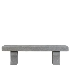 Veltha Outdoor Stone Design Outdoor Sofas & Benches<Tempore gray travertino stone outdoor bench