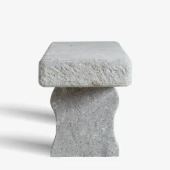 Veltha Outdoor Stone Design Outdoor Sofas & Benches<Tempore gray travertino stone outdoor bench