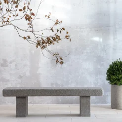 Veltha Outdoor Stone Design Outdoor Sofas & Benches<Tempore gray travertino stone outdoor bench