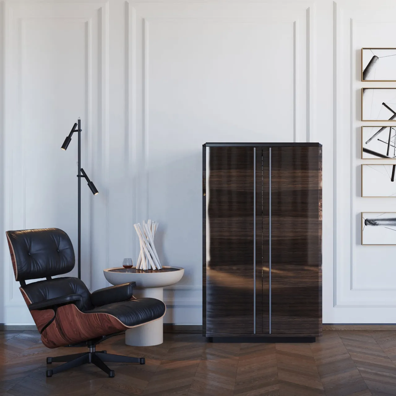 Ultramobili Cabinets<Teomondo 2-Door Smoked Eucalyptus Bar Cabinet