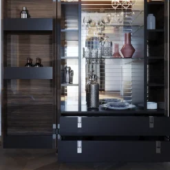 Ultramobili Cabinets<Teomondo 2-Door Smoked Eucalyptus Bar Cabinet