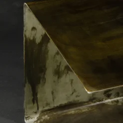 Renzo Serafini Side Tables<Terra Gray Steel Side Table with LED Light