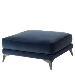 Mantellassi 1926 Ottomans & Poufs<Tesla blue velvet square pouf