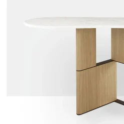 Morica Design Consoles<Tetris Console Table with Carrara Marble Top & Oak Wood Legs