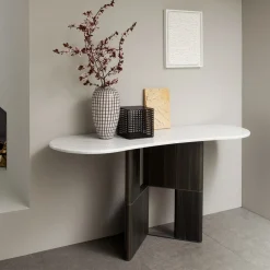 Morica Design Consoles<Tetris Console Table with Marble Top & Laguna Oak Wood Legs
