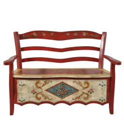 Vangelista 1960 Benches<17th-Century-Style Tyrolean Baroque Storage Bench