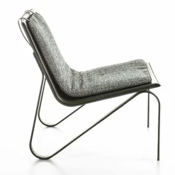 Galimberti Nino Lounge Chairs<Thea gray fabric and black leather Soft Armchair