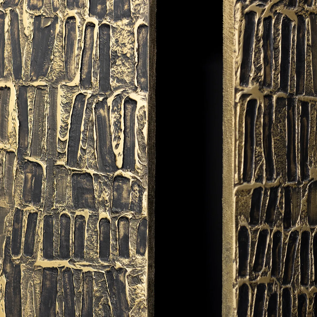 BottegaNera Furniture Cabinets<Three-Door Textured Gold Cabinet
