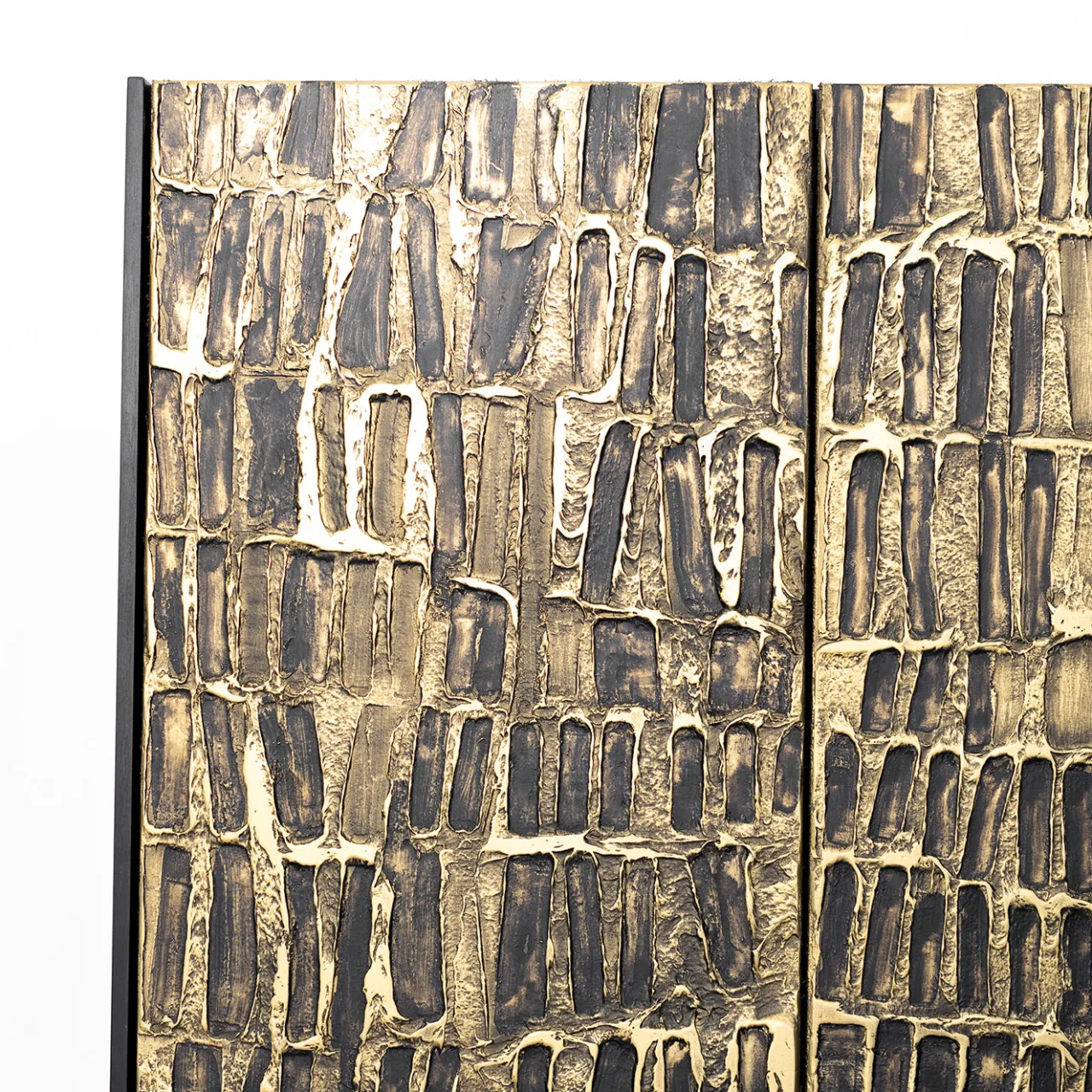BottegaNera Furniture Cabinets<Three-Door Textured Gold Cabinet