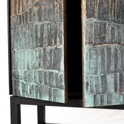 BottegaNera Furniture Cabinets<Three-Door Textured Gold Cabinet