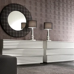 Pacini & Cappellini Dressers<Tiffany White Matte Lacquer Ashwood Dresser