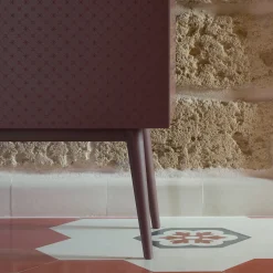 Barba Design Cabinets<Tiles Maroon Tall Cabinet