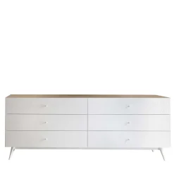 Barba Design Dressers<Tiles White 6-Drawer Dresser