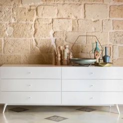 Barba Design Dressers<Tiles White 6-Drawer Dresser