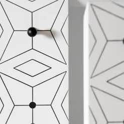 Barba Design Cabinets<Tiles White Tall Credenza