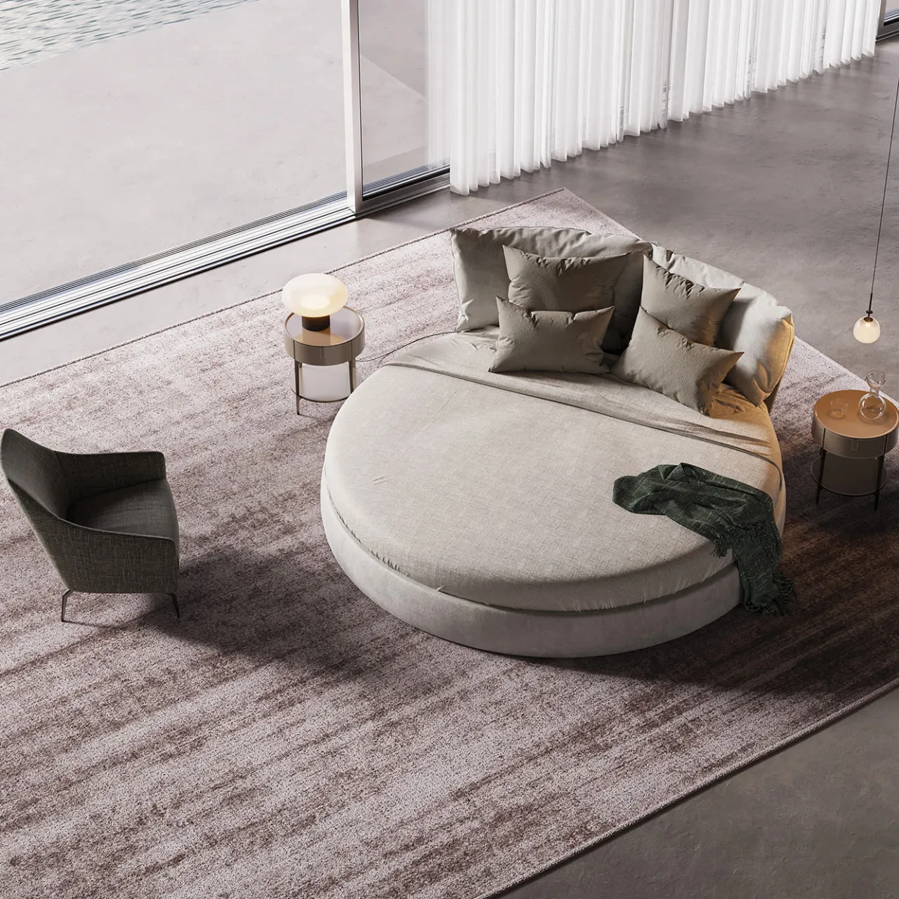 Alivar Beds<Timeo Round Bed by Studio Angeletti Ruzza