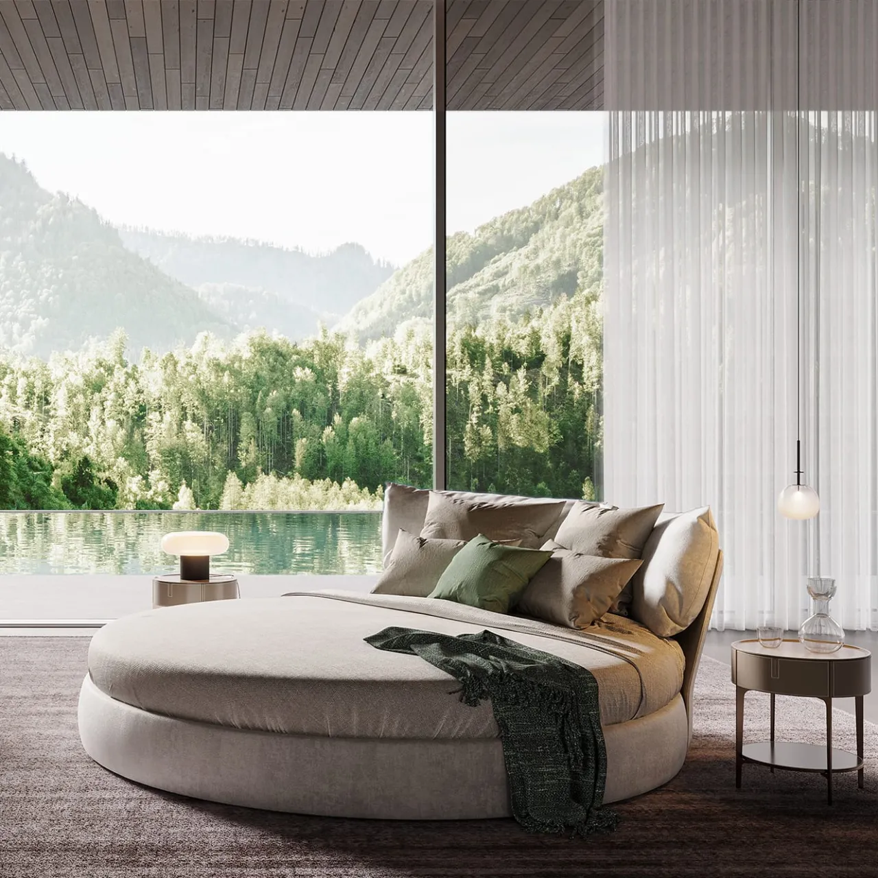 Alivar Beds<Timeo Round Bed by Studio Angeletti Ruzza