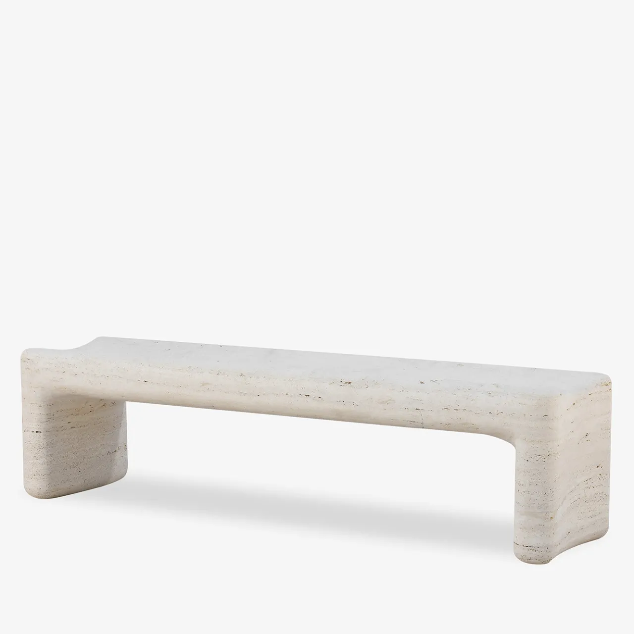 Veltha Outdoor Stone Design Outdoor Sofas & Benches<Tinia Beige Travertine Stone outdoor Bench