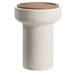 MMairo Side Tables<Tivoli Side Table in travertine and walnut by Ivan Colominas