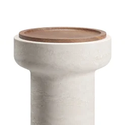MMairo Side Tables<Tivoli Side Table in travertine and walnut by Ivan Colominas