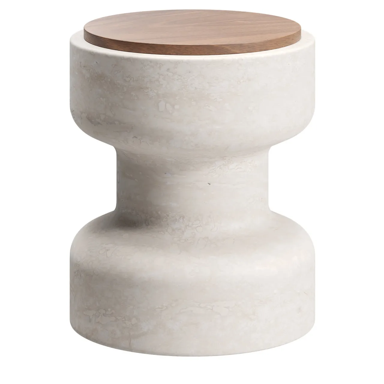 MMairo Stools<Tivoli Stool in travertine and walnut by Ivan Colominas