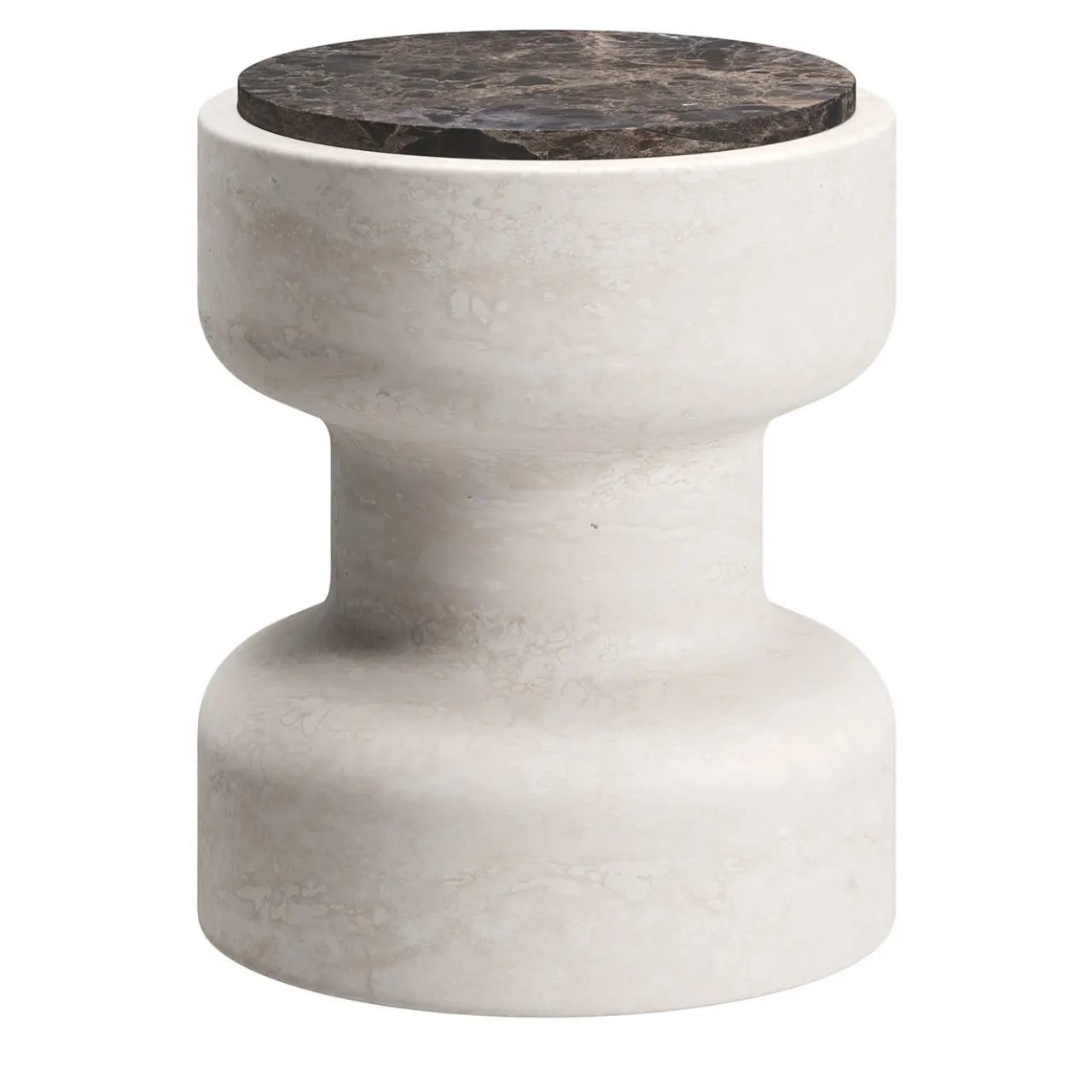 MMairo Stools<Tivoli Stool in travertine and marble by Ivan Colominas
