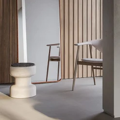 MMairo Stools<Tivoli Stool in travertine and marble by Ivan Colominas