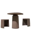 Internoitaliano Outdoor Dining Tables<Tobacco Set of Gioi Table and 2 Cave Stools