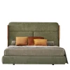 Modesign Beds<Tobia Olive Bouclé Bed with Canaletto Walnut Frame