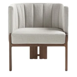 Durame Armchairs<Tofane White & Walnut Armchair