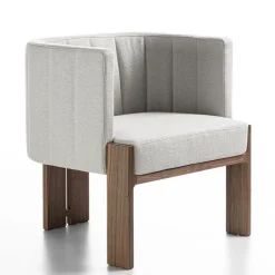 Durame Armchairs<Tofane White & Walnut Armchair