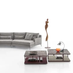 Alivar Coffee Tables<Toledo matte Amaranth solid ash wood Coffee Table with Rosso Levanto Marble Top