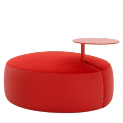 Viganò & C. Ottomans & Poufs<TOMMY red medium pouf WITH table by Basaglia + Rota Nodari