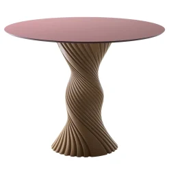 Elli Dining Tables<Tork Beige And Red Bioplastic Dining Table Design by Karim Rashid