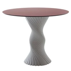 Elli Dining Tables<Tork White And Red Bioplastic Dining Table Design by Karim Rashid