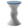 Elli Stools<Tork White Twisted Stool and Mini Side Table